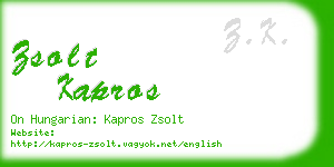 zsolt kapros business card